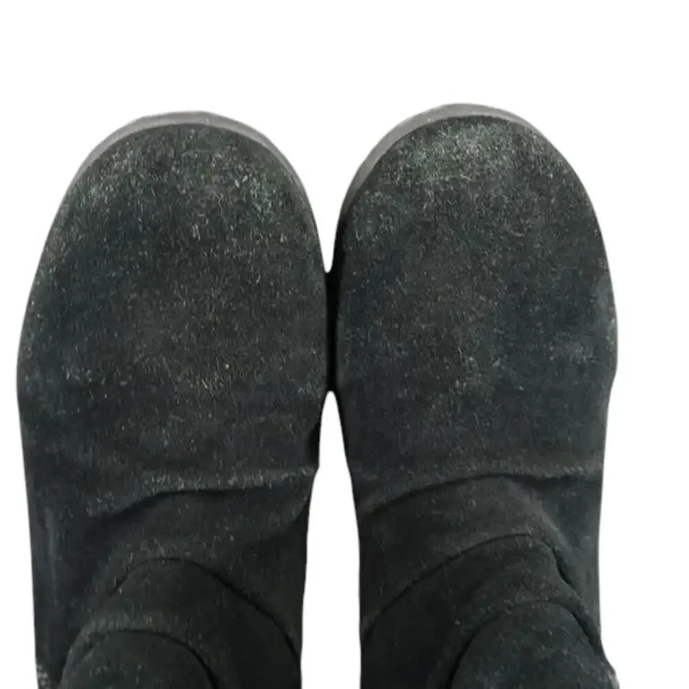 Khombu Shoes Womens 8 Boots Winter Leather Faux Fur Lisa Classic Comfort Black